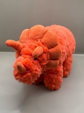 Manhattan Toy Company Red Orange Rory Triceratops Plush Stuffed Animal Lovey